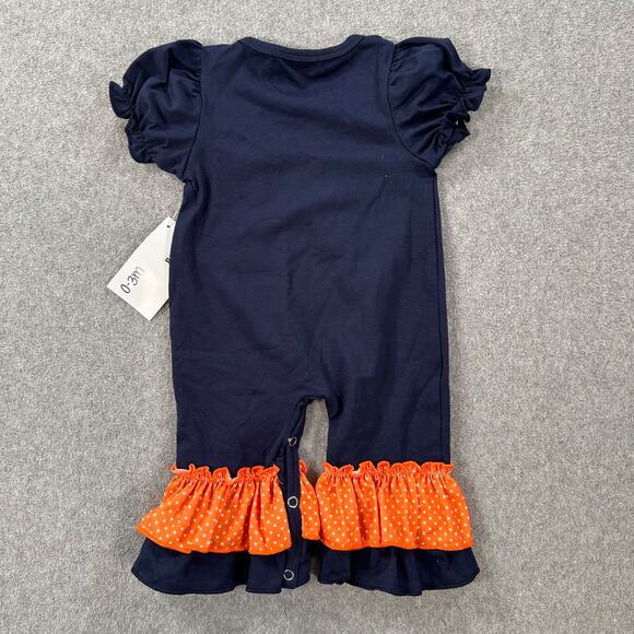 Mulberry Hill Baby Girl One Piece Romper 0-3 Months Pumpkin Turkey Acorn Ruffle - Picture 4 of 4